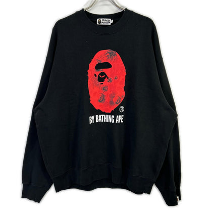 A BATHING APE アベイシングエイプ 001SWK801303M ブラック ローズ スウェットシャツ トップス