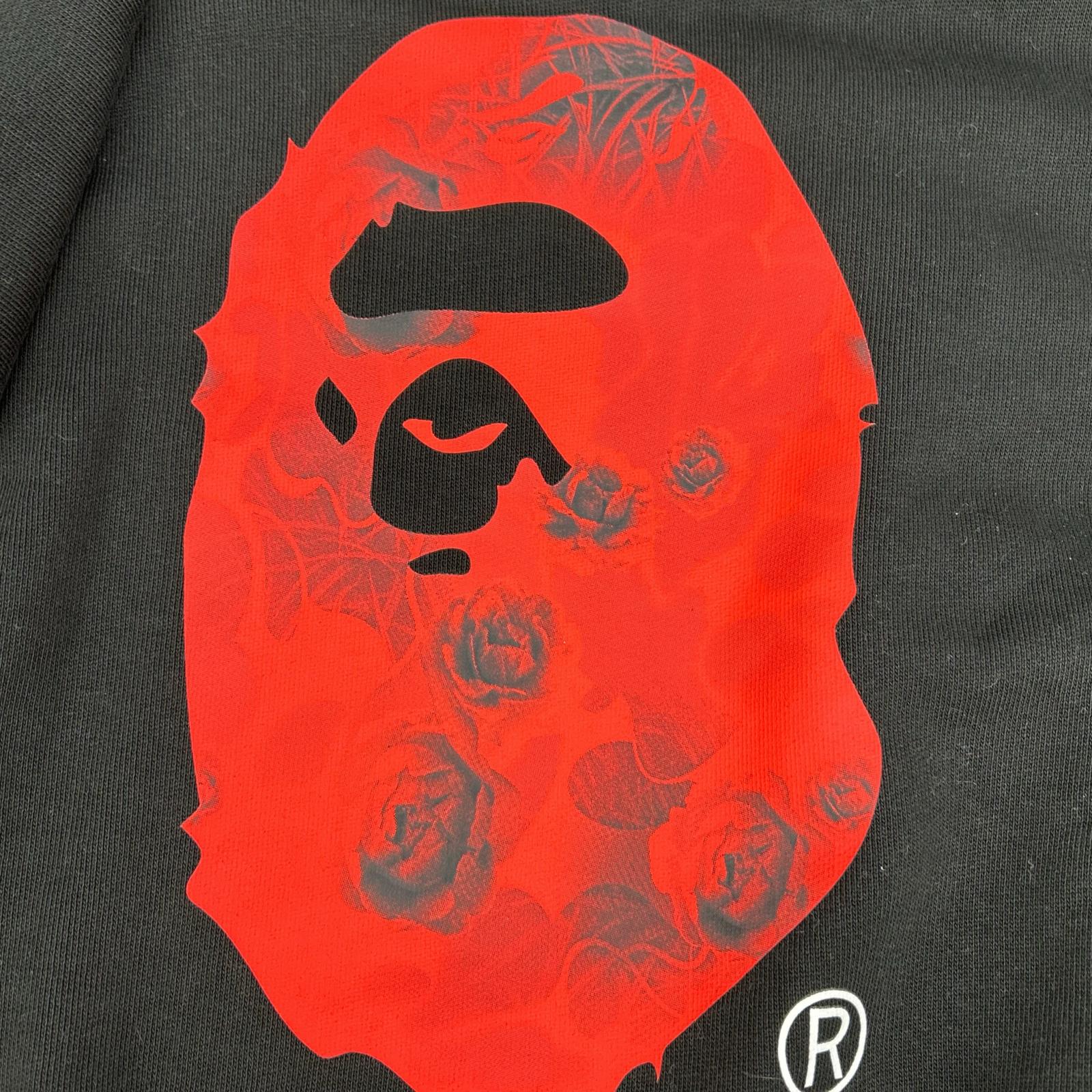 A BATHING APE アベイシングエイプ 001SWK801303M ブラック ローズ スウェットシャツ トップス