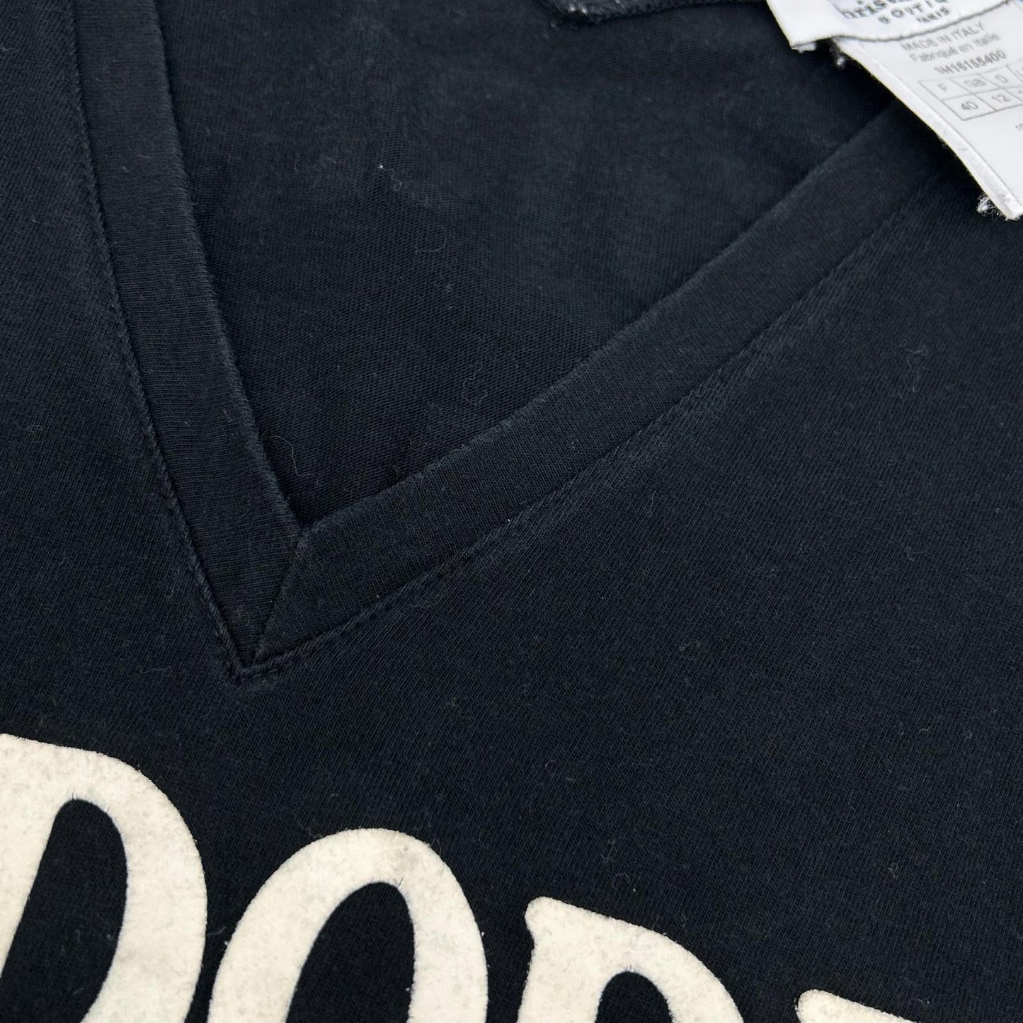 【SALE】 Christian Dior クリスチャンディオール BOUTIQUE 3H16155400 ブラック コットン J ADORE ロゴ Vネック ノースリーブ カットソー トップス