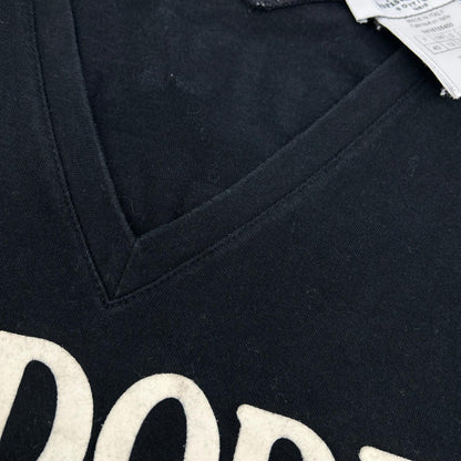 【SALE】 Christian Dior クリスチャンディオール BOUTIQUE 3H16155400 ブラック コットン J ADORE ロゴ Vネック ノースリーブ カットソー トップス