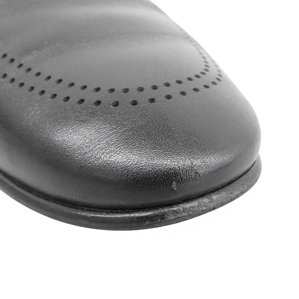 HERMES Hermès Eclipse moccasin leather loafers shoes men's black 41A shoes