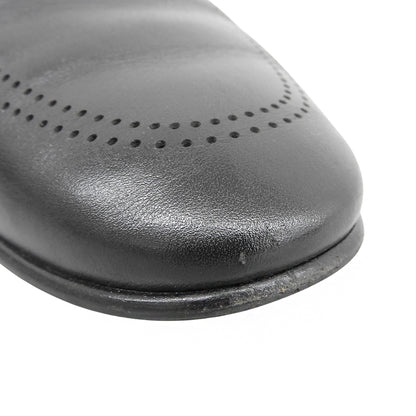 HERMES Hermès Eclipse moccasin leather loafers shoes men's black 41A shoes