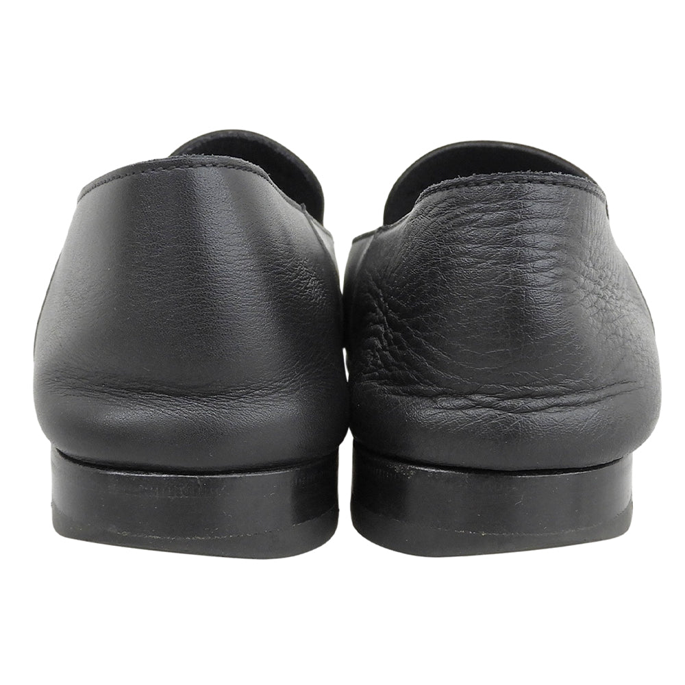 HERMES Hermès Eclipse moccasin leather loafers shoes men's black 41A shoes