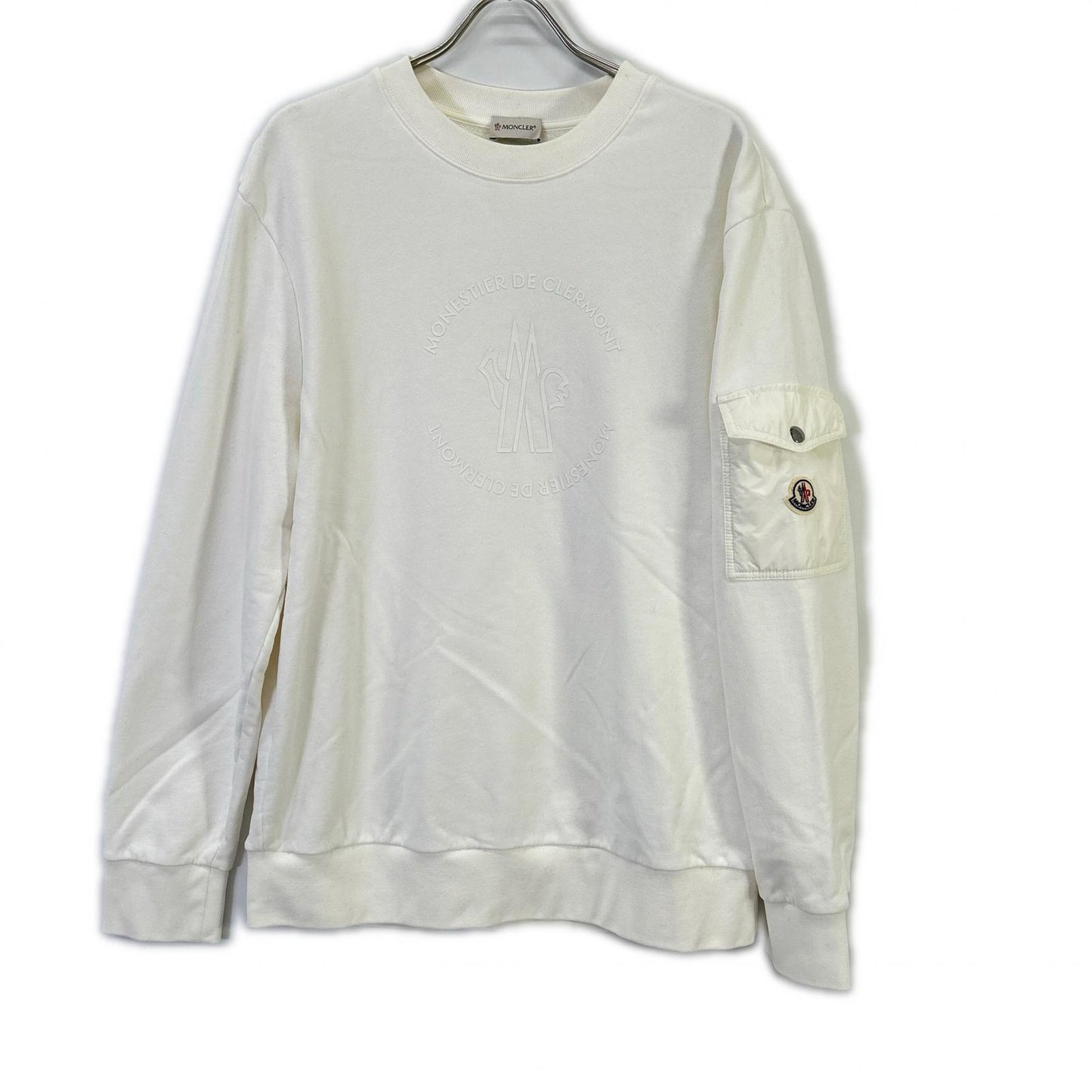 MONCLER 2024 white FELPA logo sweatshirt tops