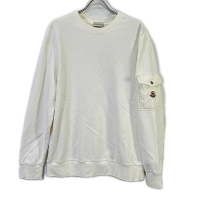 MONCLER 2024 white FELPA logo sweatshirt tops