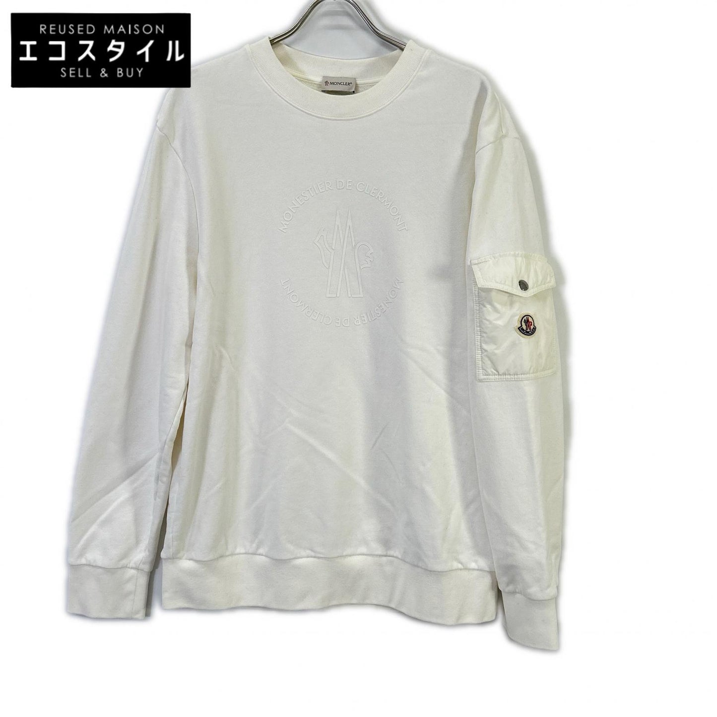 MONCLER モンクレール 24年 ホワイト FELPA ロゴ スウェットシャツ トップス