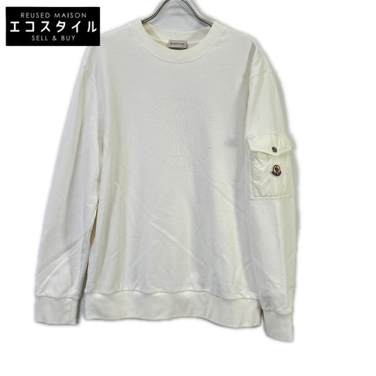 MONCLER モンクレール 24年 ホワイト FELPA ロゴ スウェットシャツ トップス