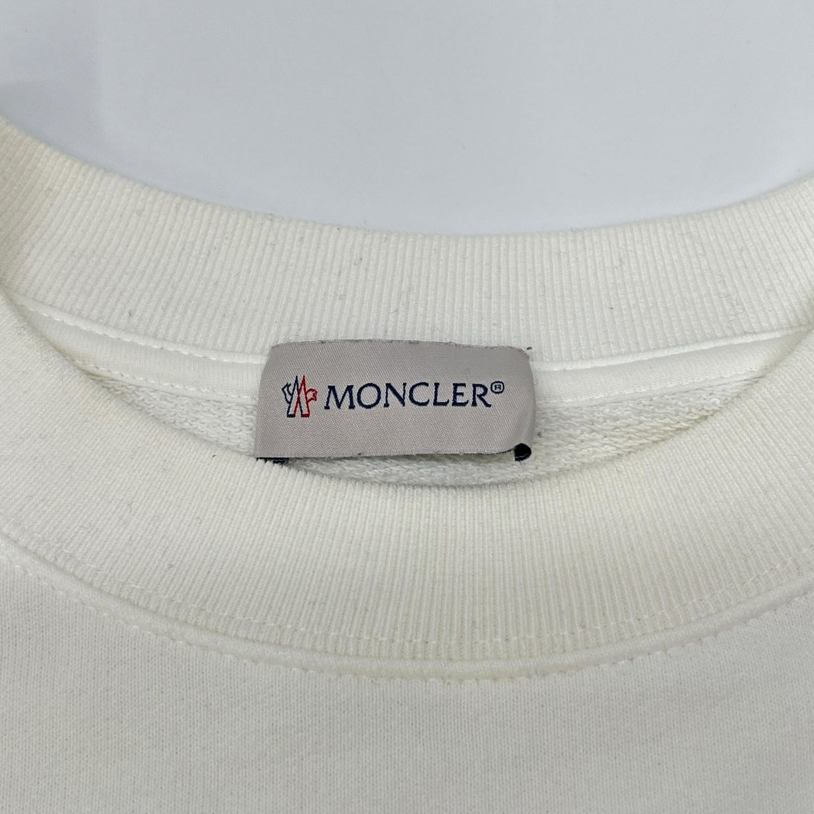 MONCLER モンクレール 24年 ホワイト FELPA ロゴ スウェットシャツ トップス