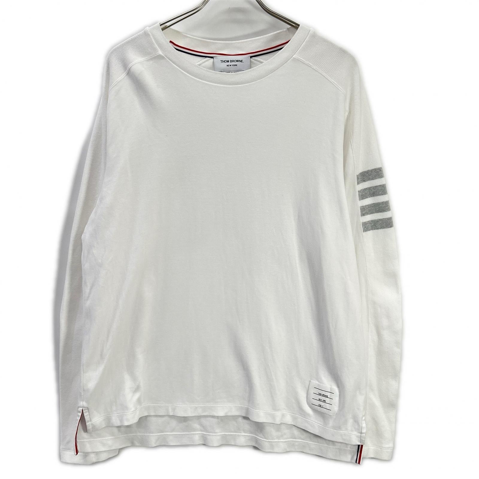 THOM BROWNE トムブラウン MJS245A-07323100 ホワイト コットン コットン 4-BAR Tシャツ トップス