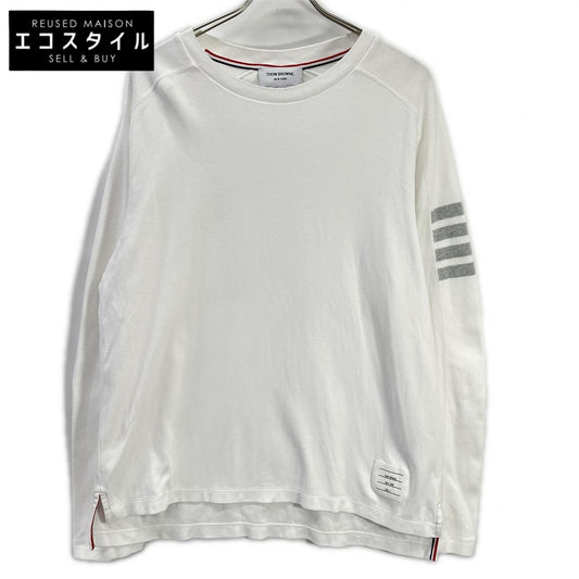 THOM BROWNE トムブラウン MJS245A-07323100 ホワイト コットン コットン 4-BAR Tシャツ トップス
