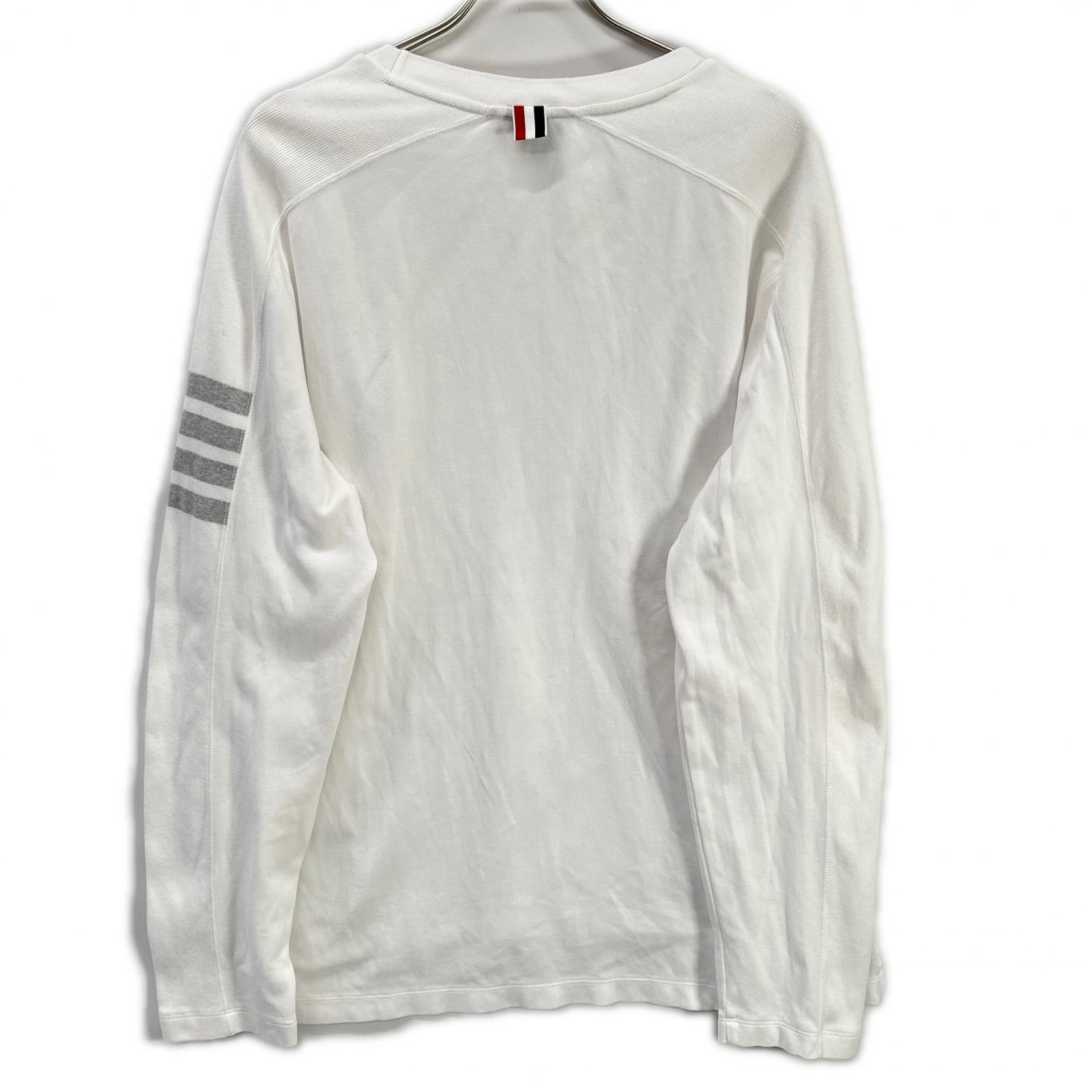 THOM BROWNE トムブラウン MJS245A-07323100 ホワイト コットン コットン 4-BAR Tシャツ トップス
