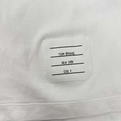 THOM BROWNE トムブラウン MJS245A-07323100 ホワイト コットン コットン 4-BAR Tシャツ トップス