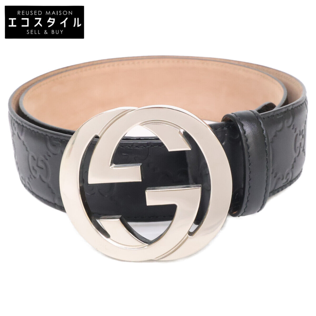 GUCCI グッチ 411924 CWC1N インターロッキングG バックル付 ベルト