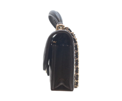 CHANEL シャネル AP3226 黒 ラム ゴールド金具 トップハンドル チェーンクラッチショルダー ショルダーバッグ