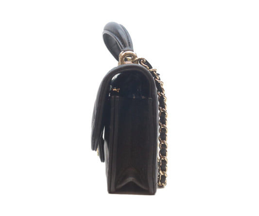 CHANEL シャネル AP3226 黒 ラム ゴールド金具 トップハンドル チェーンクラッチショルダー ショルダーバッグ