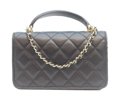 CHANEL シャネル AP3226 黒 ラム ゴールド金具 トップハンドル チェーンクラッチショルダー ショルダーバッグ