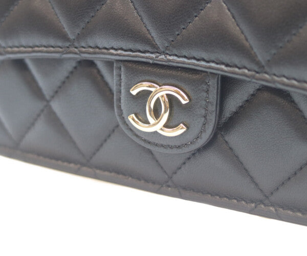 CHANEL シャネル AP3226 黒 ラム ゴールド金具 トップハンドル チェーンクラッチショルダー ショルダーバッグ