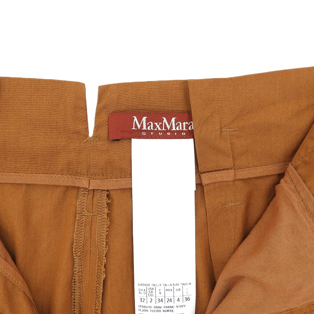 MAXMARA STUDIO マックスマーラスタジオ ベルト付きガウチョパンツ ボトムス レディース ブラウン 36 613101816 ボトムス