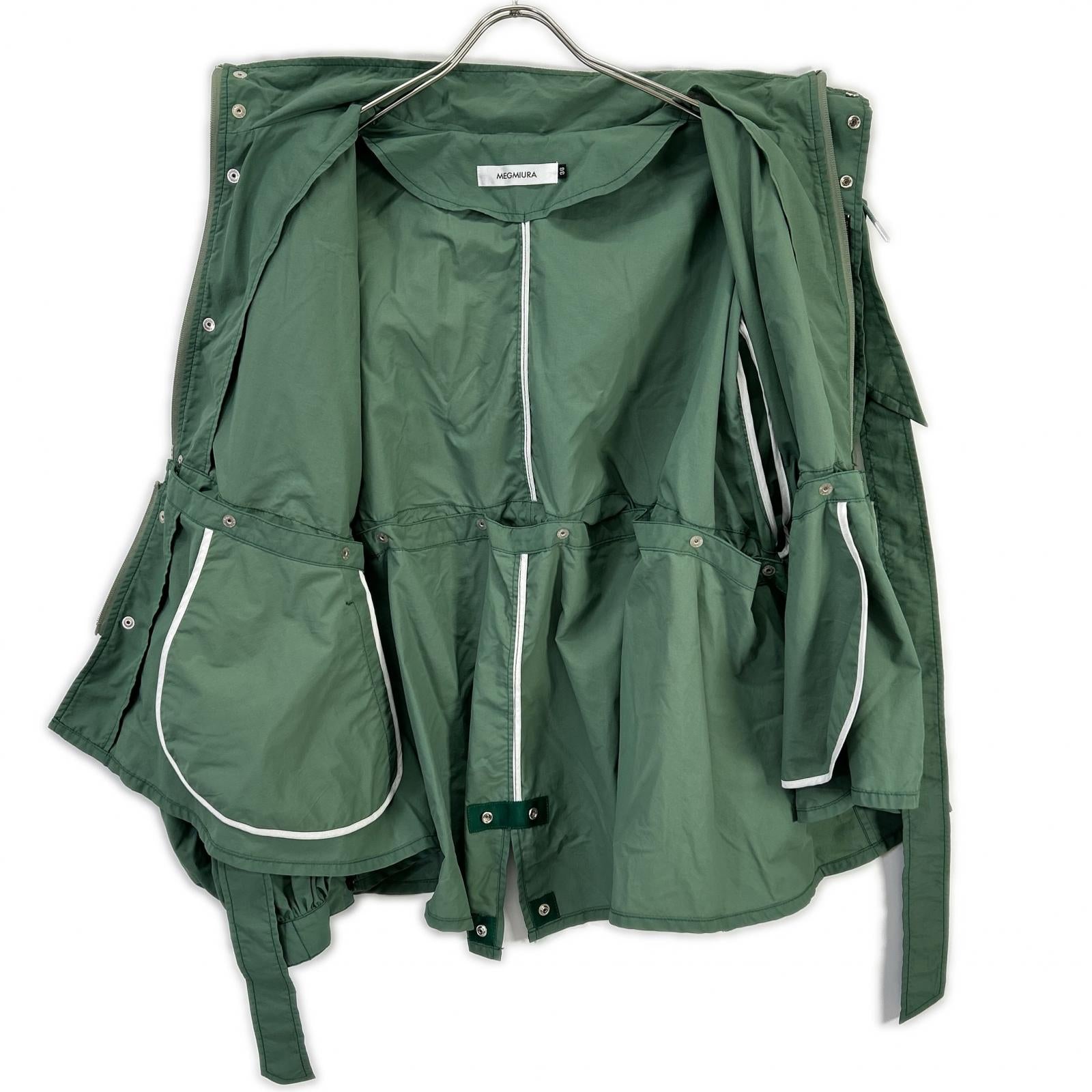 MEGMIURA メグミウラ グリーン 4WAY Pin tuck Nylon Short Mountain Jacket ナイロンショートマウンテンジャケット ジャケット