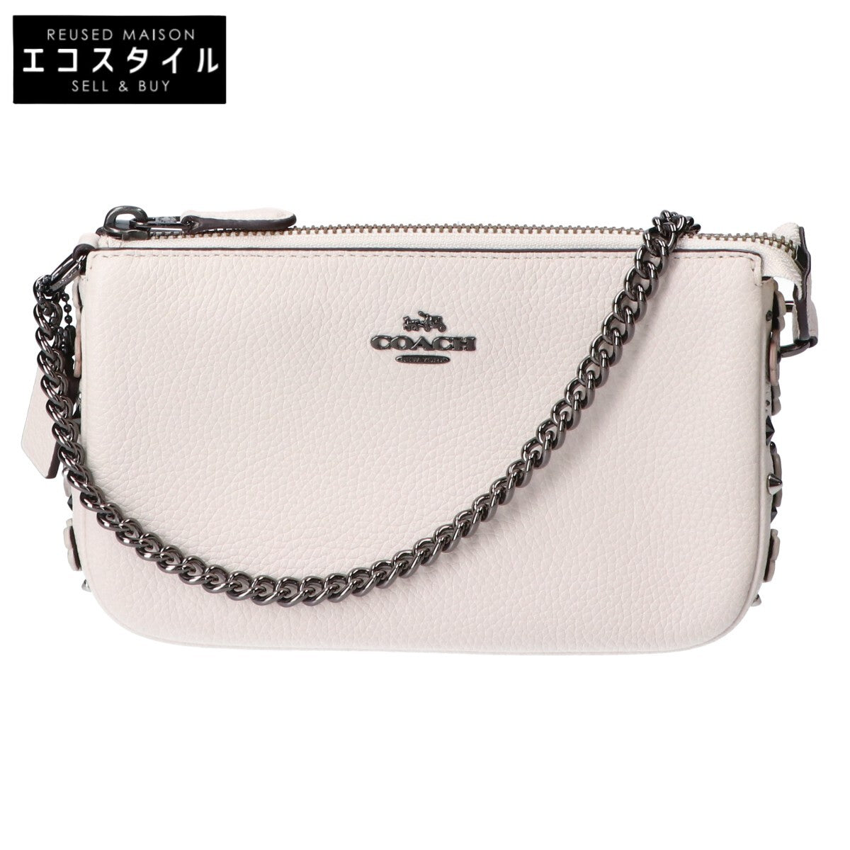 COACH コーチ 59381 ホワイト レザー ハンドバッグ ハンドバッグ