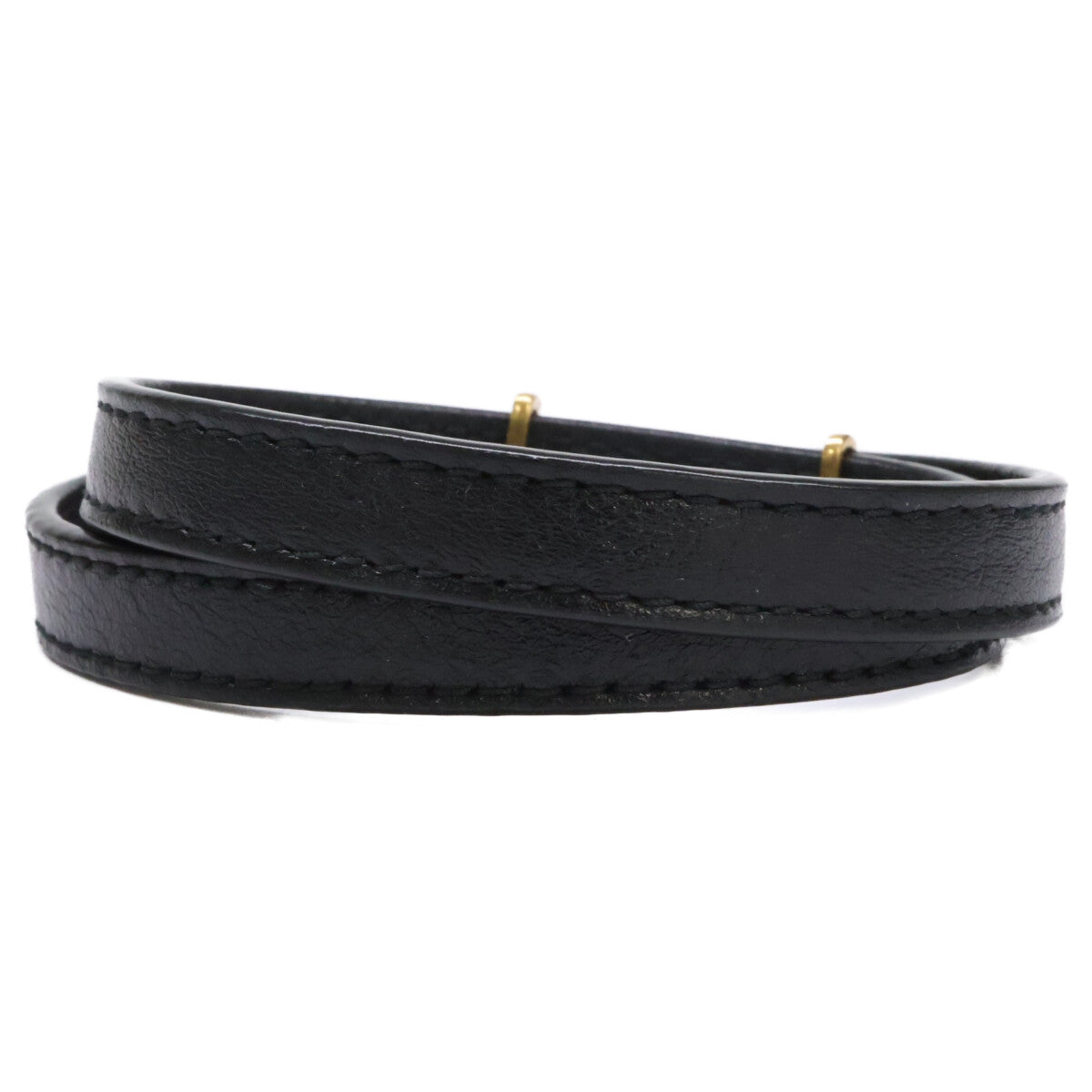 YvesSaintLaurent イヴサンローラン 【美品】オピウム レザー&メタル ダブルラップ ブレスレット