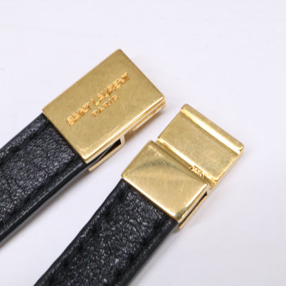 YvesSaintLaurent イヴサンローラン 【美品】オピウム レザー&メタル ダブルラップ ブレスレット