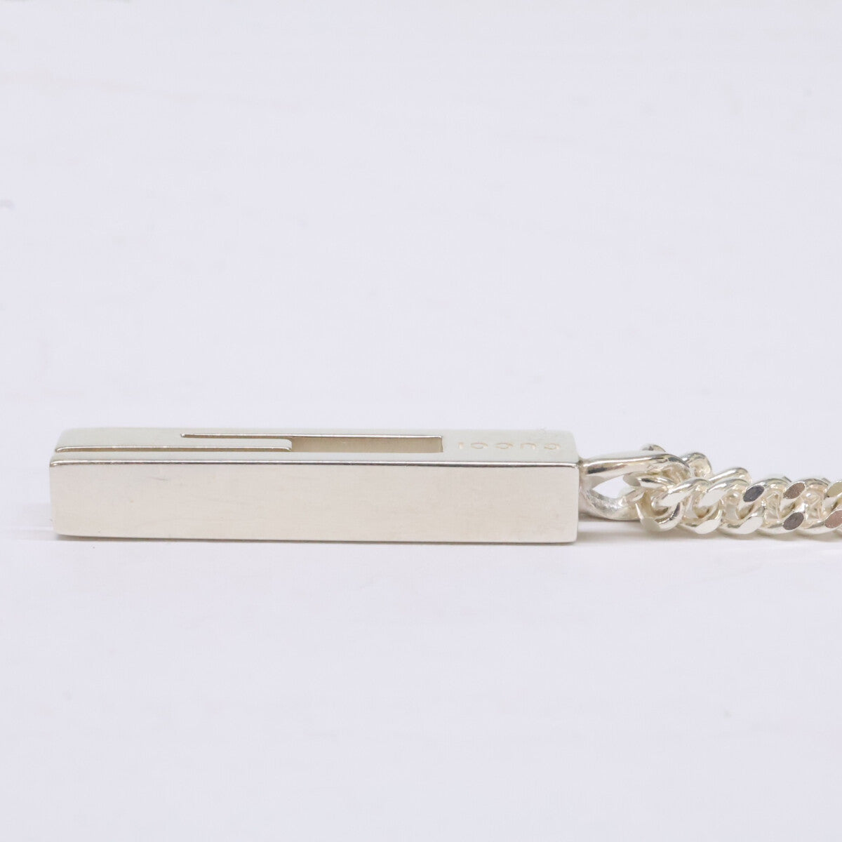 GUCCI グッチ 【美品】Ag925 カットアウト G バー ネックレス