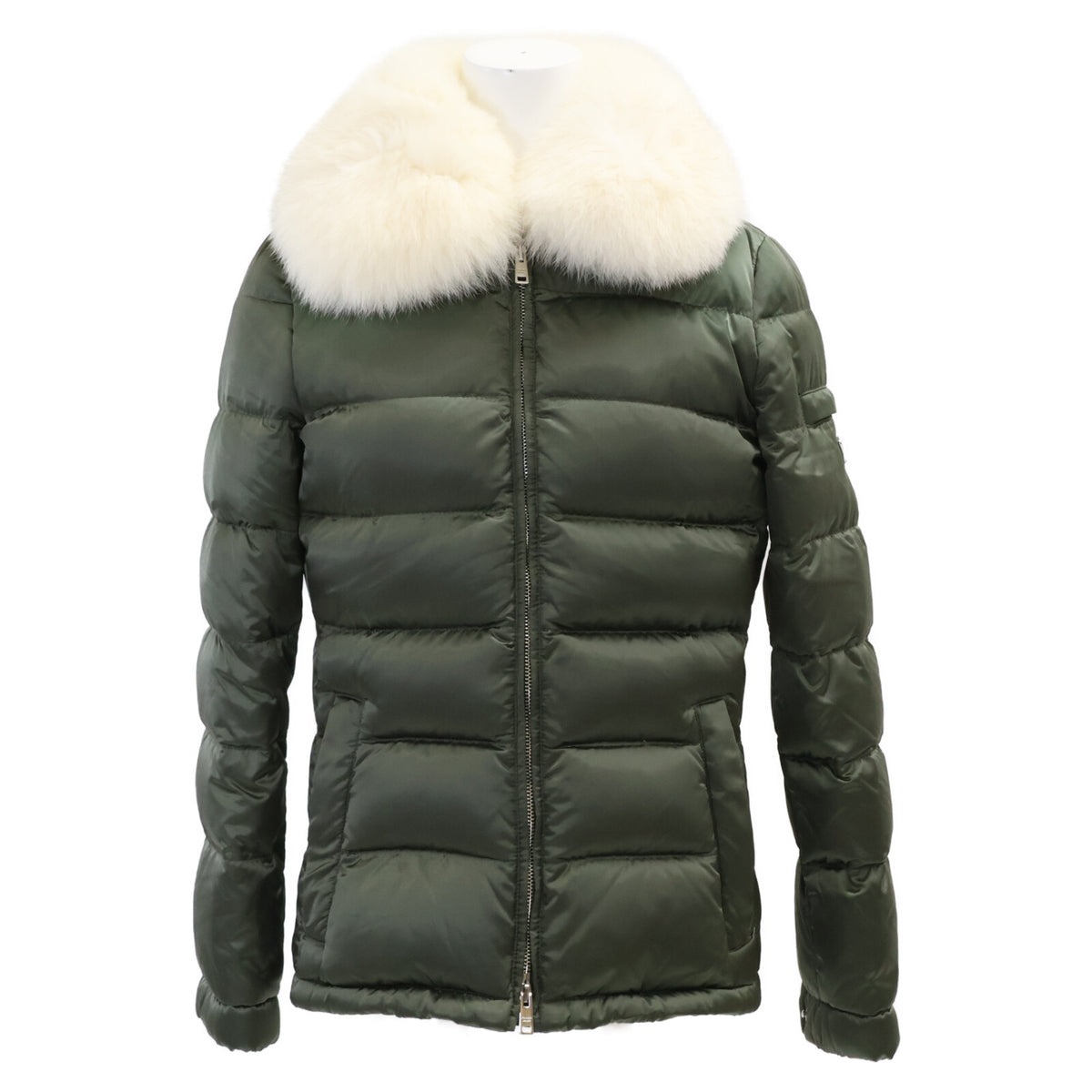 PRADA プラダ 【国内正規】28B061 フォックスファーカラー付 トライアングルプレート ダウンジャケット ジャケット