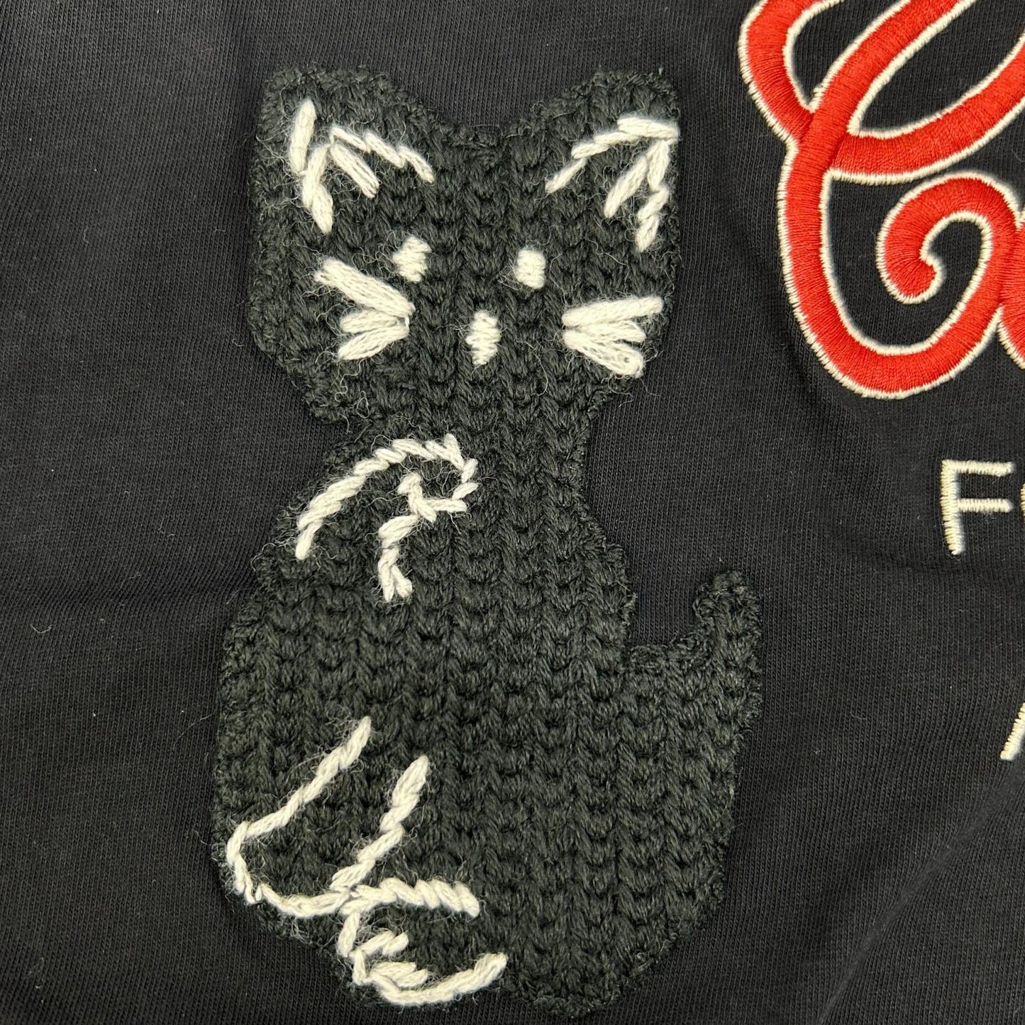 GUCCI グッチ 615044 ブラック Mad Cookies 猫 刺繍 Tシャツ トップス