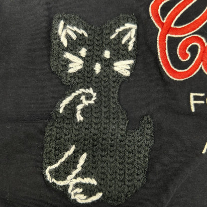 GUCCI グッチ 615044 ブラック Mad Cookies 猫 刺繍 Tシャツ トップス