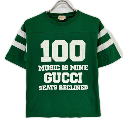 GUCCI グッチ 661143 グリーン 100周年 MUSIC IS MINE ロゴ Tシャツ トップス