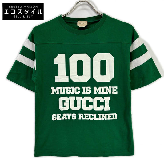 GUCCI グッチ 661143 グリーン 100周年 MUSIC IS MINE ロゴ Tシャツ トップス