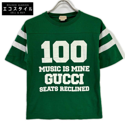GUCCI グッチ 661143 グリーン 100周年 MUSIC IS MINE ロゴ Tシャツ トップス