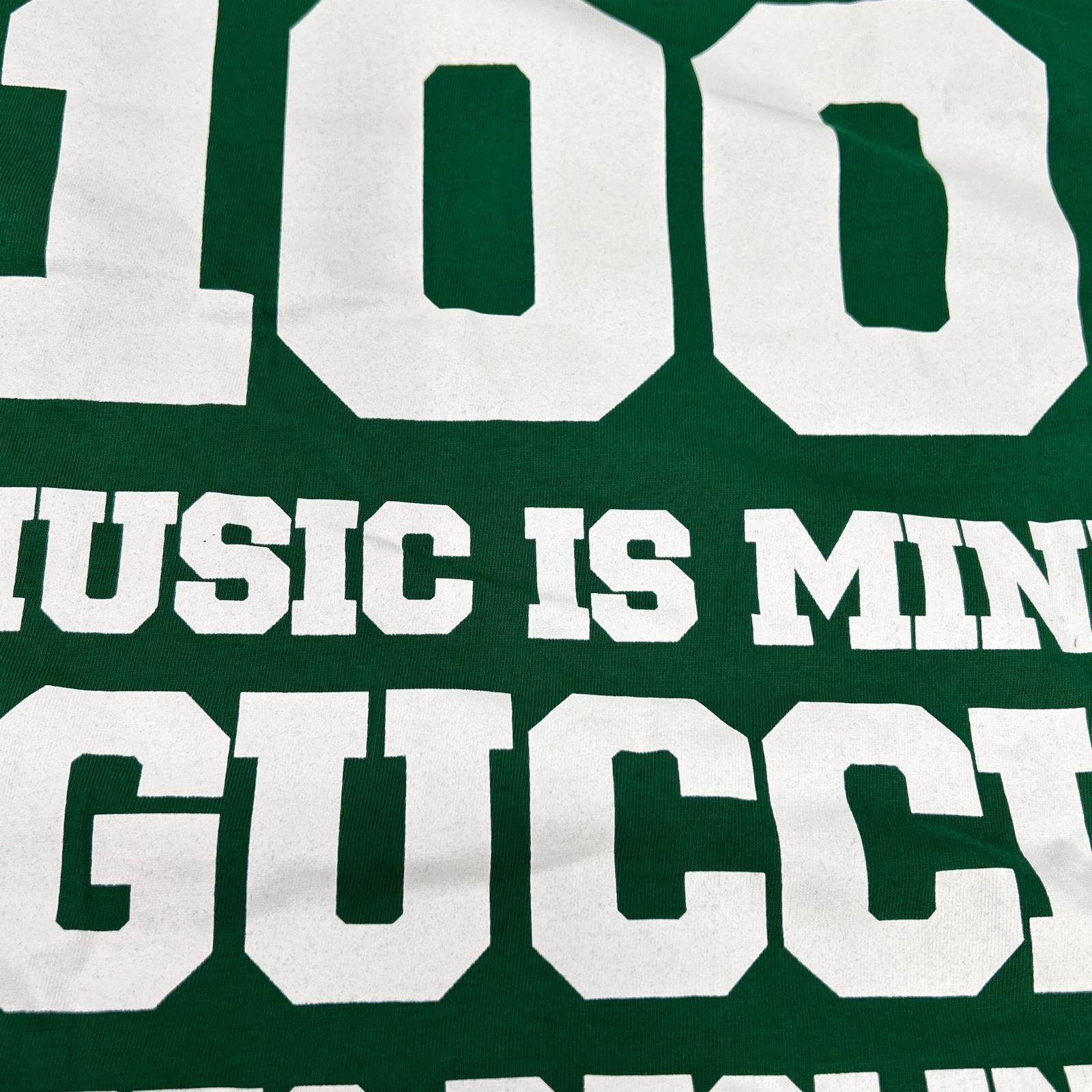 GUCCI グッチ 661143 グリーン 100周年 MUSIC IS MINE ロゴ Tシャツ トップス