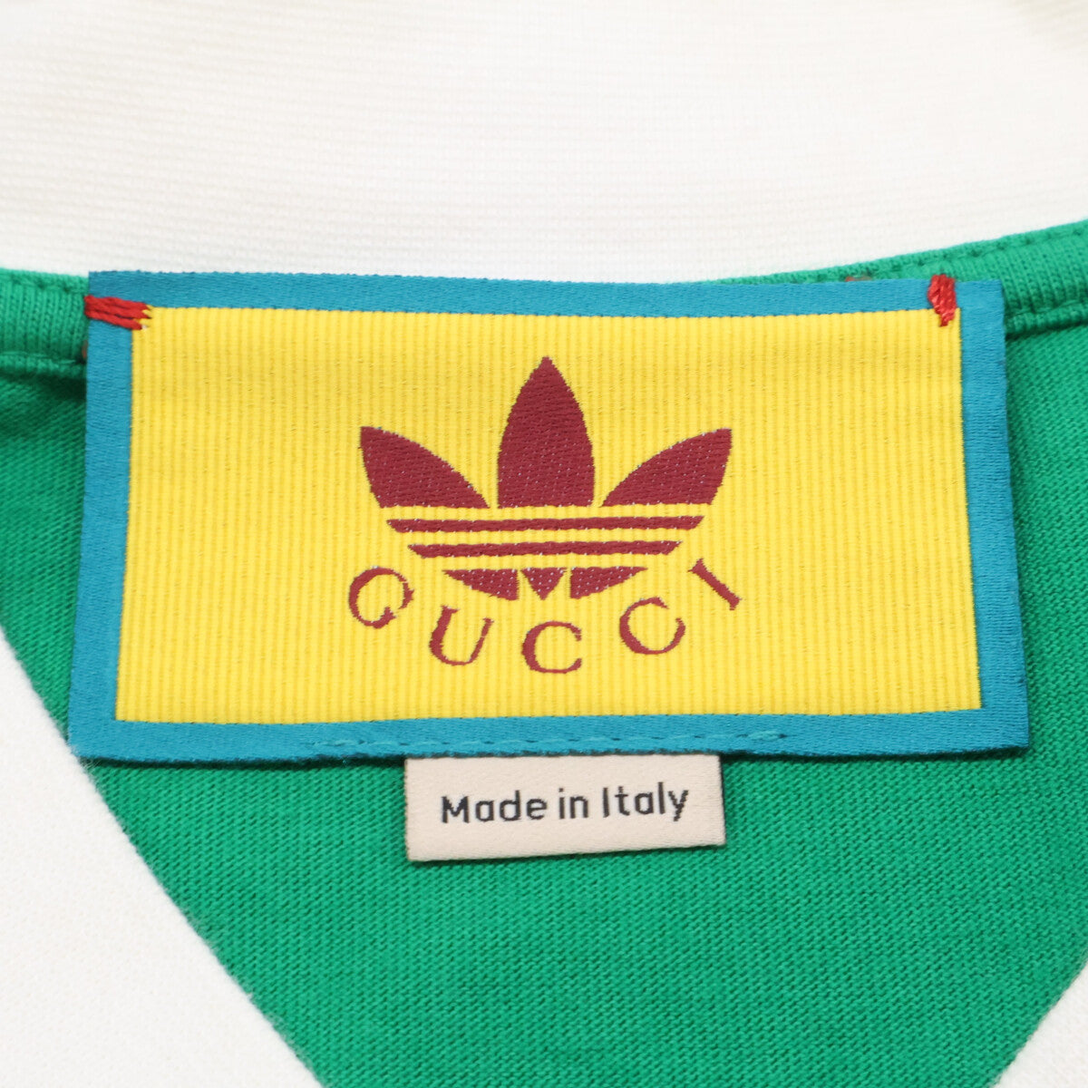 GUCCI グッチ ｘadidas アディダス【国内正規】693636 ロゴプリント Vネック 半袖Tシャツ トップス