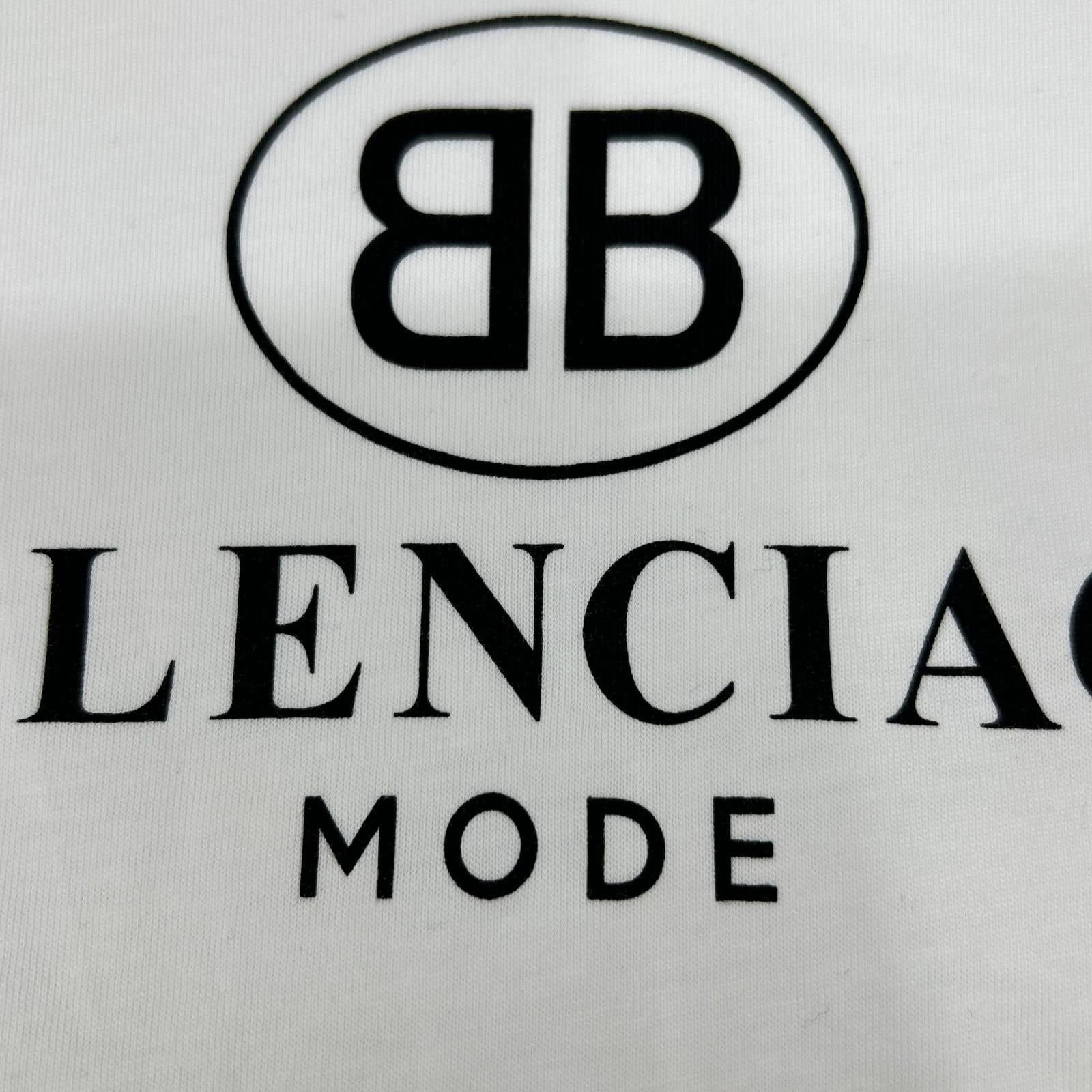 BALENCIAGA バレンシアガ 2018 556110 white logo T-shirt tops
