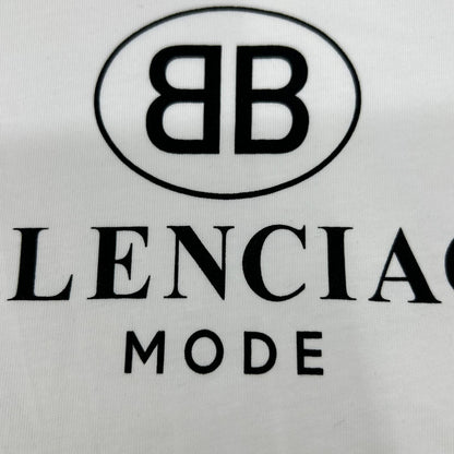 BALENCIAGA バレンシアガ 2018 556110 white logo T-shirt tops