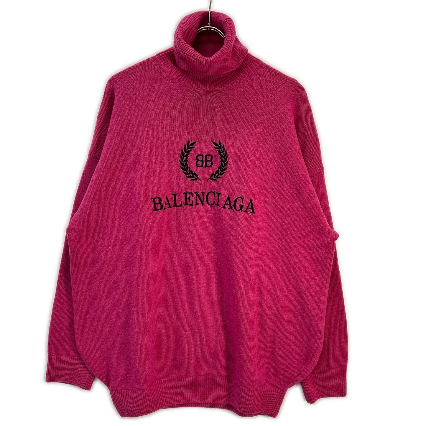 BALENCIAGA バレンシアガ 19年 542618 ピンク カシミヤウール タートルネック セーター トップス