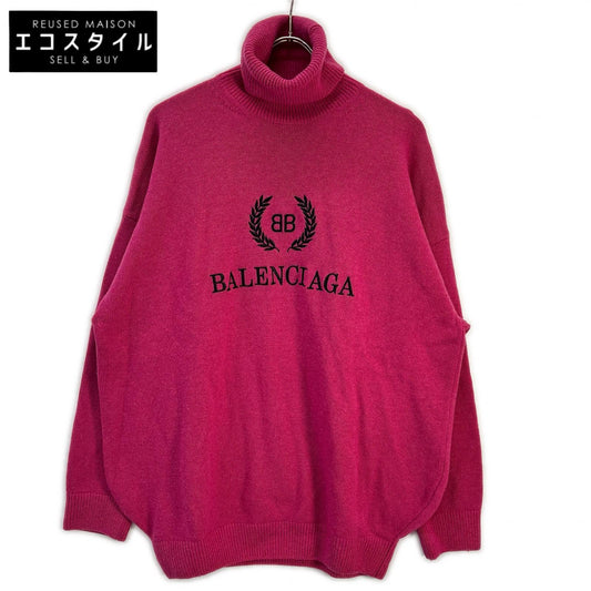 BALENCIAGA バレンシアガ 19年 542618 ピンク カシミヤウール タートルネック セーター トップス