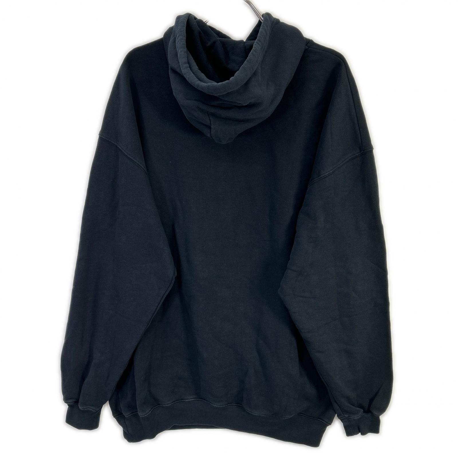 BALENCIAGA バレンシアガ 19年 570792 ブラック BBロゴ プリンテッドフーディー トップス