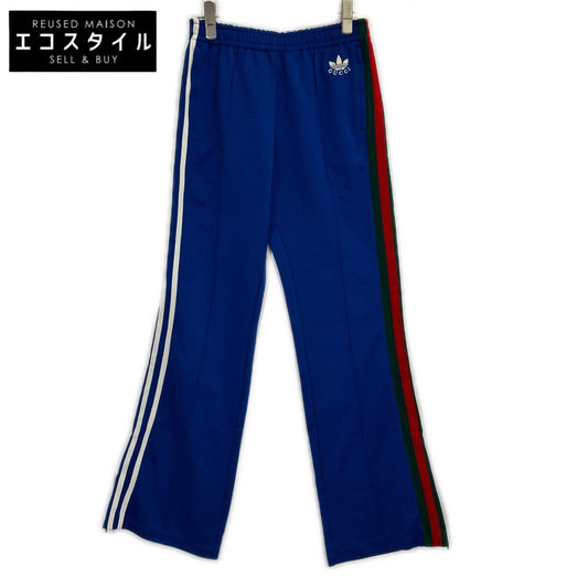GUCCI グッチ 696270 ×adidas ブルー サイドライン フレアトラックパンツ ボトムス