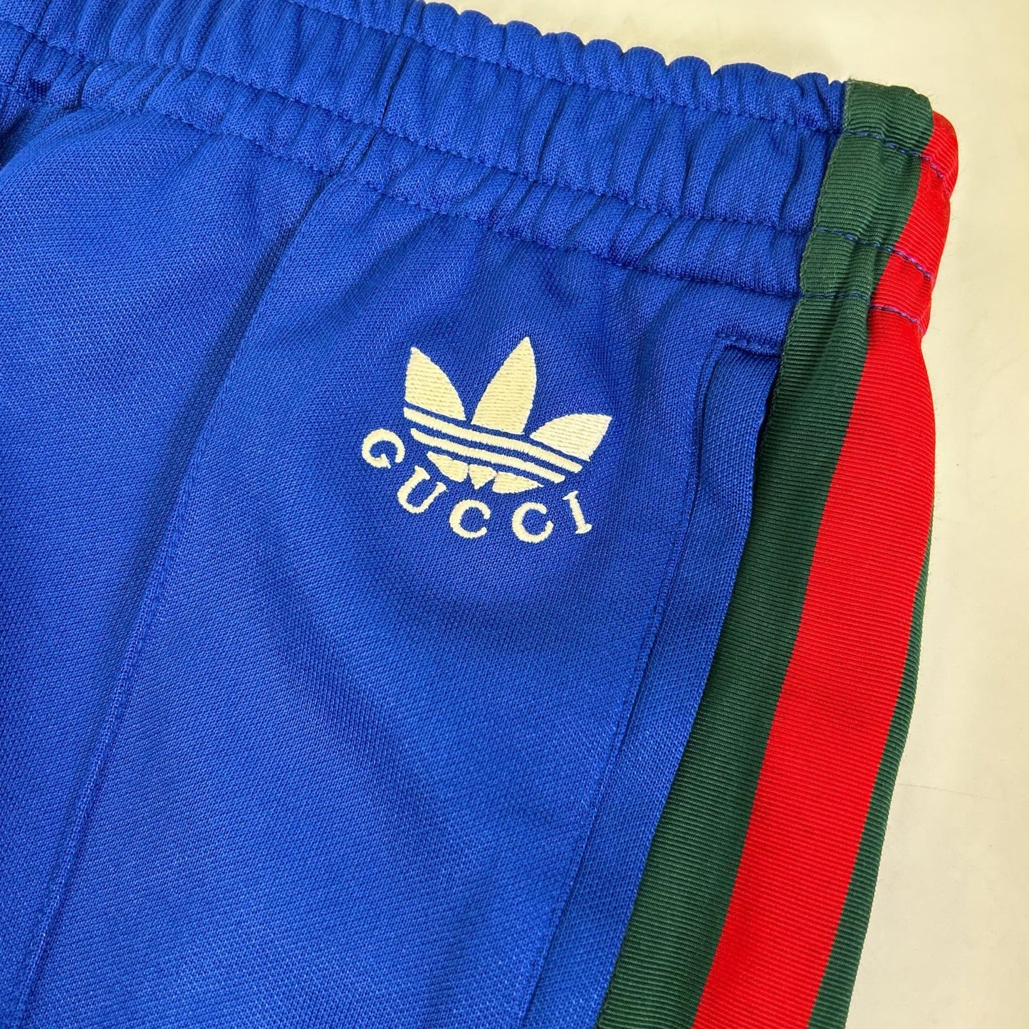 GUCCI グッチ 696270 ×adidas ブルー サイドライン フレアトラックパンツ ボトムス