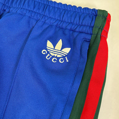 GUCCI グッチ 696270 ×adidas ブルー サイドライン フレアトラックパンツ ボトムス