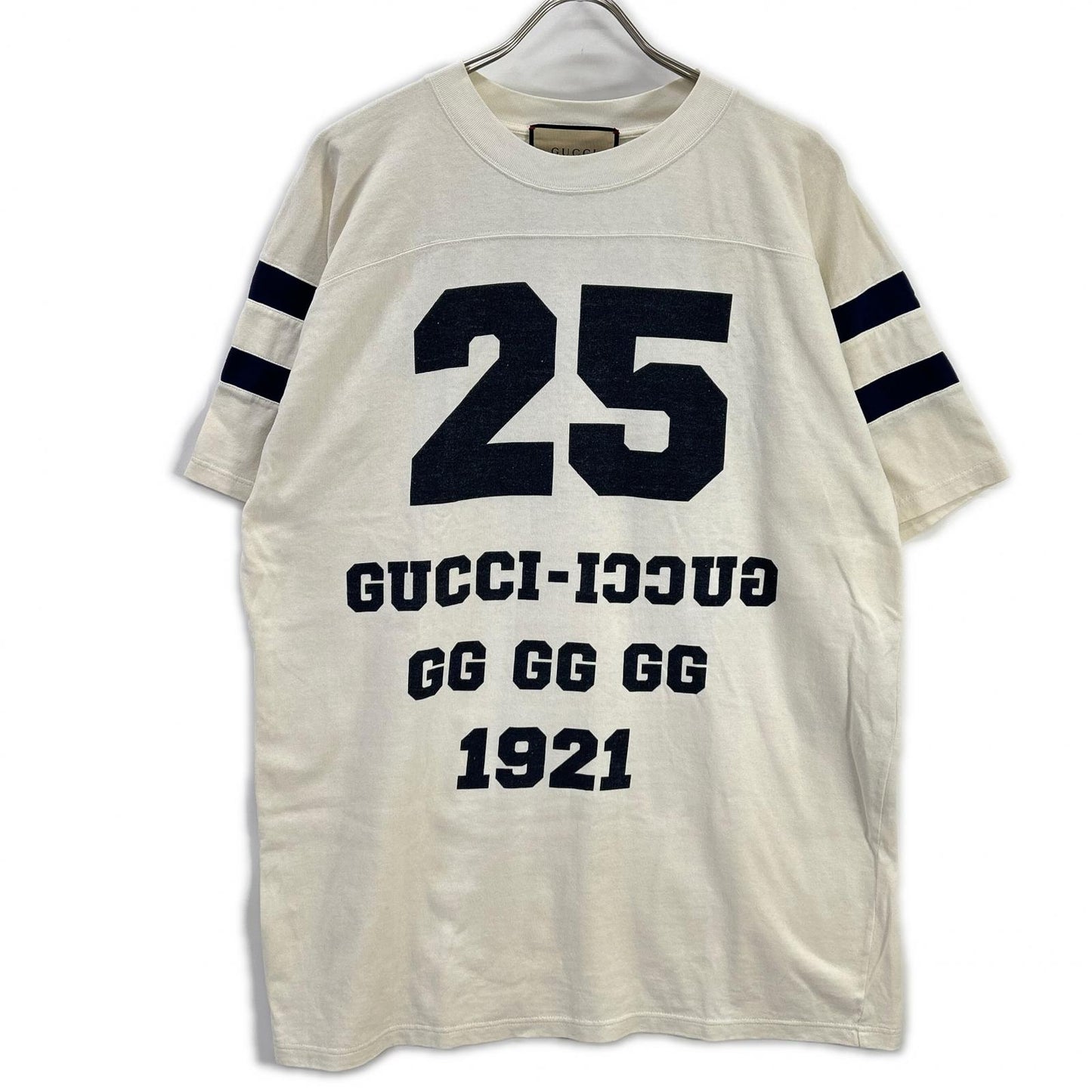 GUCCI グッチ 655459 ホワイト ロゴ ナンバリング クルーネック フットボール Tシャツ トップス
