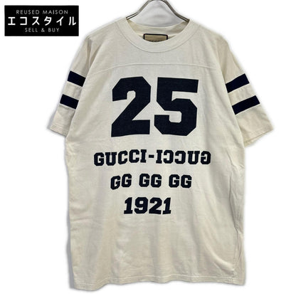 GUCCI グッチ 655459 ホワイト ロゴ ナンバリング クルーネック フットボール Tシャツ トップス