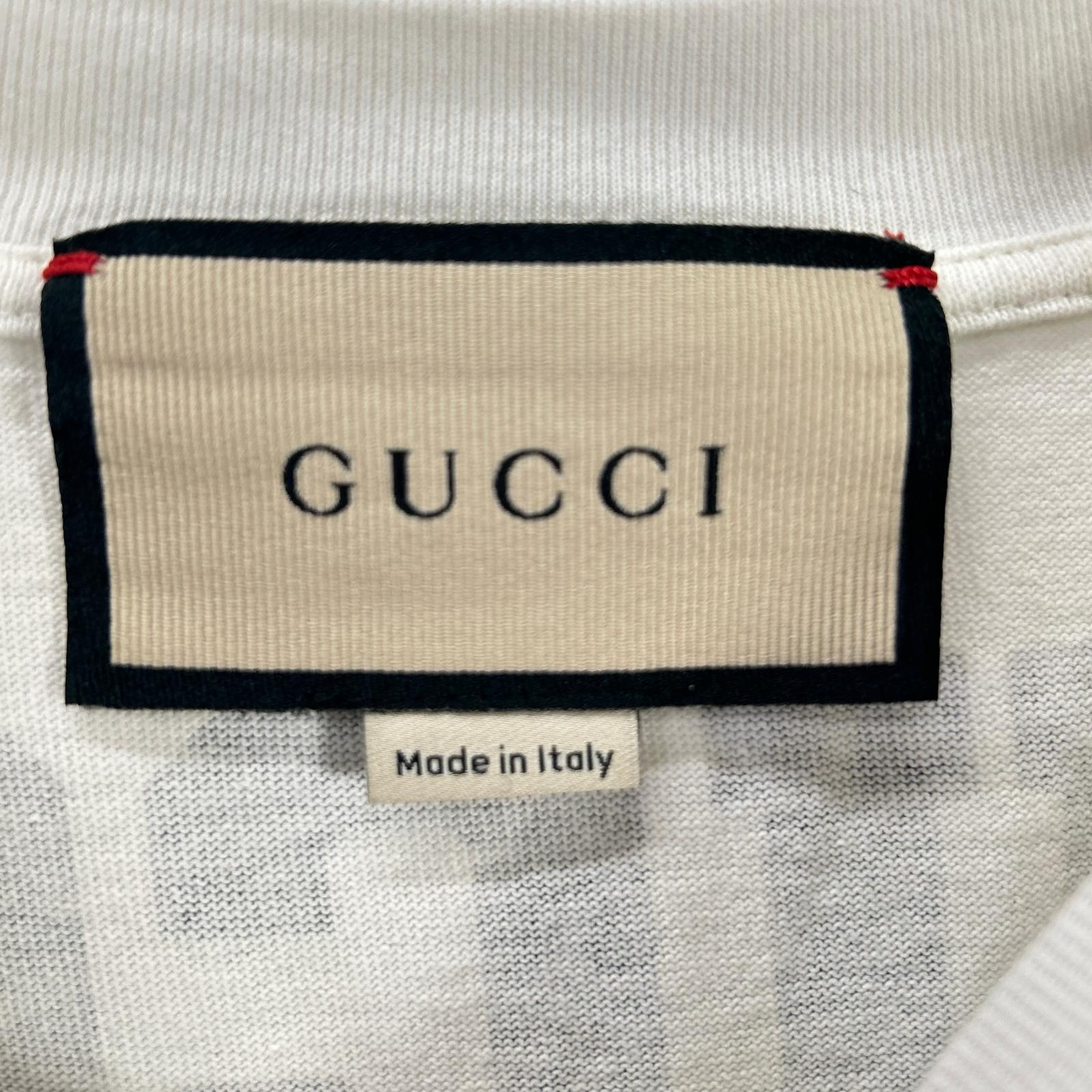 GUCCI グッチ 655459 ホワイト ロゴ ナンバリング クルーネック フットボール Tシャツ トップス