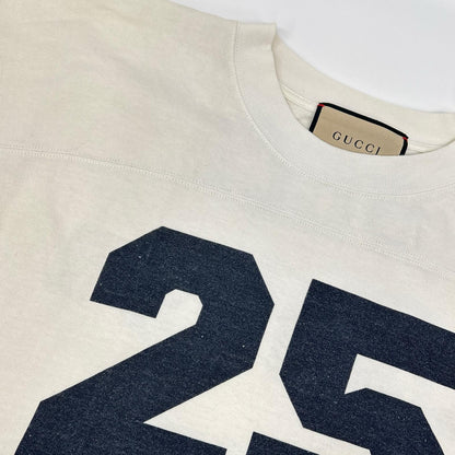 GUCCI グッチ 655459 ホワイト ロゴ ナンバリング クルーネック フットボール Tシャツ トップス