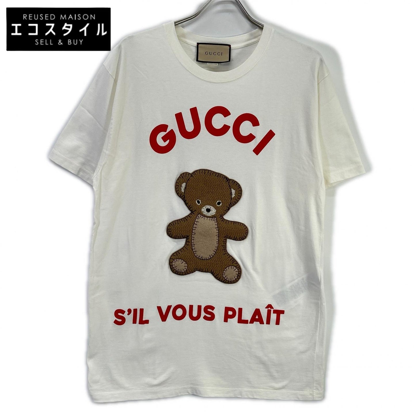 GUCCI グッチ 717422 23SS ホワイト テディベア Tシャツ トップス