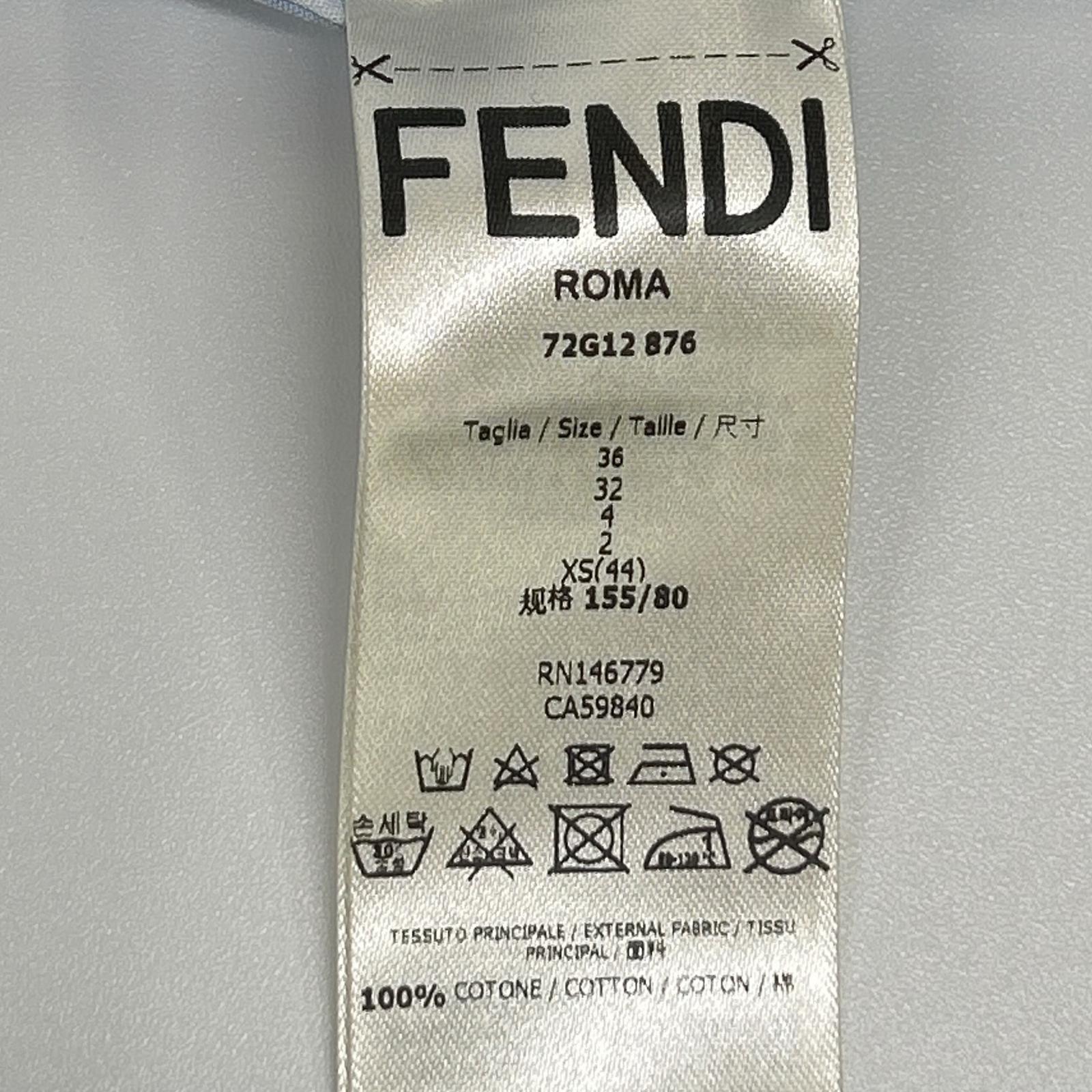 FENDI フェンディ 72G12 ホワイト×ライトブルー ワイドパンツ ボトムス