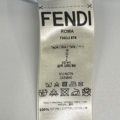 FENDI フェンディ 72G12 ホワイト×ライトブルー ワイドパンツ ボトムス